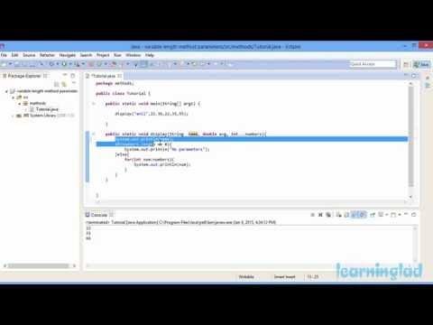 Java Methods with Variable Number of Parameters Video Tutorial - LearningLad thumbnail