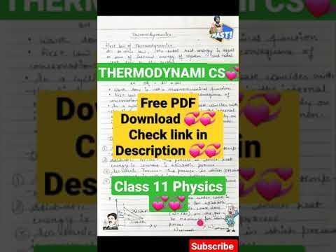 Neet  CLASS  PHYSICS THERMODYNAMICS IN ONE SHOT NOTES PDF FREE DOWNLOAD  shorts shortsfeed - Ekansh Narayan thumbnail