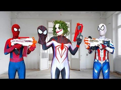 TEAM SPIDERMAN vs BAD GUY TEAM  Who Is THE REAL ORANGE SUPERHERO   Funny  Action  - TeamSpider VS thumbnail