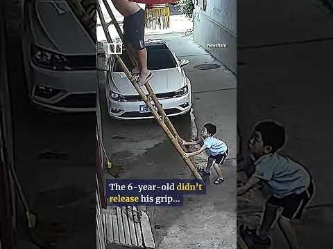 Chinese boy saves father from nasty fall by holding broken ladder steady shorts - South China Morning Post thumbnail