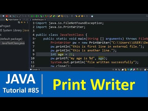 Java Tutorial   Java PrintWriter Class with Examples - Programming For Beginners thumbnail