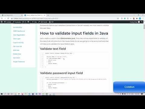 Java Project Tutorial  Validate input fields in Java web applications - Codebun thumbnail