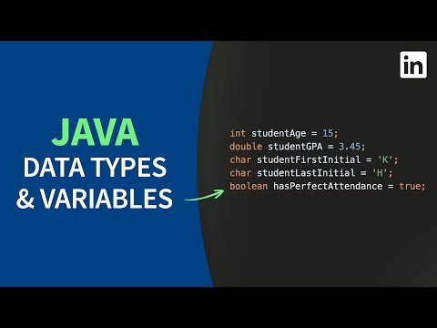 Java Tutorial  Basic data types and variables - LinkedIn Learning thumbnail