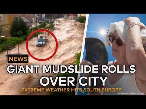 NEWS Giant mudslide rolls over Murcia Spain  Extreme heatwave hits Greece and South Europe - WELT Documentary thumbnail