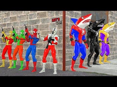 SpidermanSpiderMan challenges rescue iron man vs Team Bad Guys Joker  Shark spiderman vs hulk GTA - Pure Spider thumbnail