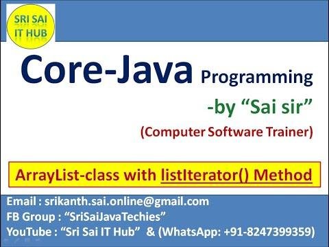  ArrayList class with listIterator Method  Collections Framework in Java  ListIterator - Sri Sai IT Hub thumbnail