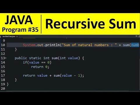 Java Program   Find Sum of Natural Numbers using Recursion in Java - Programming For Beginners thumbnail