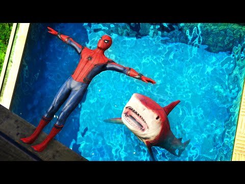 GTA  Epic Ragdolls  SpiderShark vs SPIDERMAN ep Funny Moments - ZBGames thumbnail