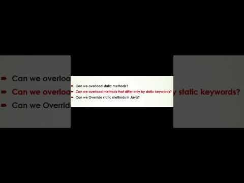 Can we overload or override static methods in Java java override  tutorial static overload - JavaIsMyLife thumbnail