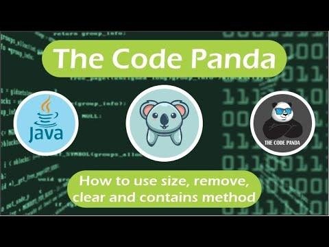 how to use size remove clear and contains method in Array List  java collections framework class - the code panda thumbnail