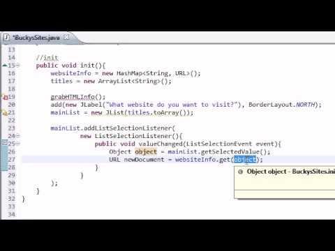 Intermediate Java Tutorial    Listening for User Events - thenewboston thumbnail