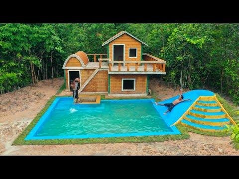  Full Video   Days Building Underground House With Water Slide To Swimming Pool - Primitive Tool thumbnail