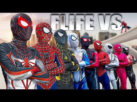 PRO  SPIDERMAN Team  FUNNY SPIDERMAN Compilation Video  Best Of Spider Man Saves LIVE ACTION - FLife vs thumbnail