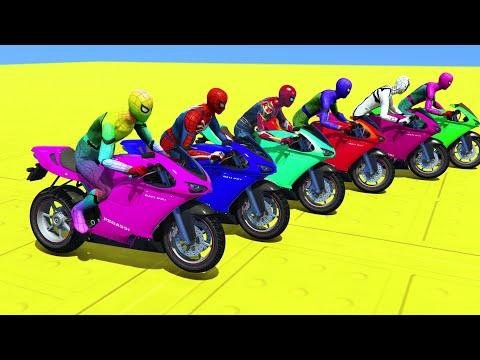 GTA  Crazy Ragdolls  Spiderman by Quad Bike On Rainbow Spiders Bridge Spider Shark Jumps - GTA Captz thumbnail