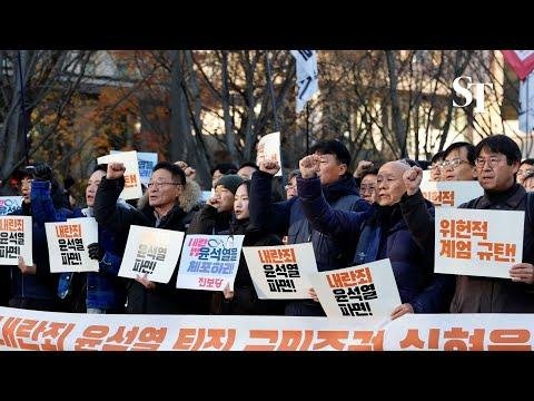 South Koreas largest labour union demands that Yoon resign - The Straits Times thumbnail