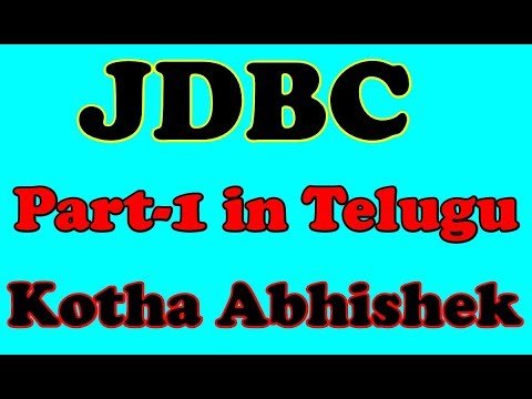 JDBC in Telugu part  by Kotha Abhishek - Chintu Tutorials thumbnail