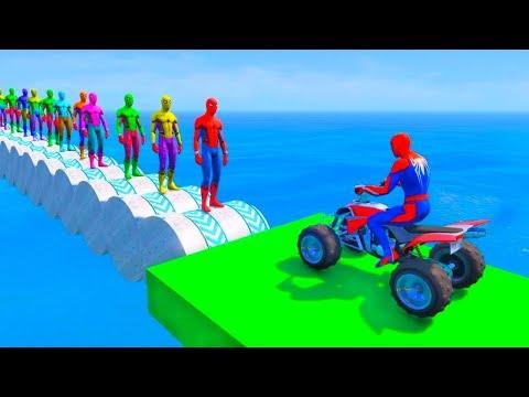 GTA  Crazy Ragdolls  Spiderman On Rainbow Spiders Bridge Spiderman Fails Shark Jumps GTA  - Red Gaming thumbnail