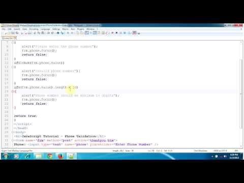 JavaScript Tutorial  Phone Number Validation Check digits and minimum length - Sooraj Mohan thumbnail