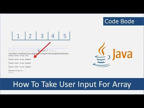 How To Take User Input For Array Size And Array Elements  Java Array Tutorial  Code Bode - CodeBode thumbnail