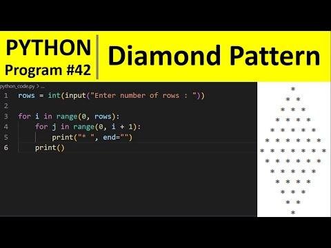 Python Program   Print Diamond Shape Star Pattern in Python - Programming For Beginners thumbnail