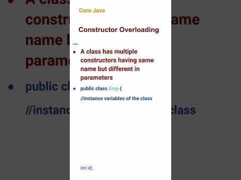 Constructor Overloading  corejava - Hello Programming World thumbnail